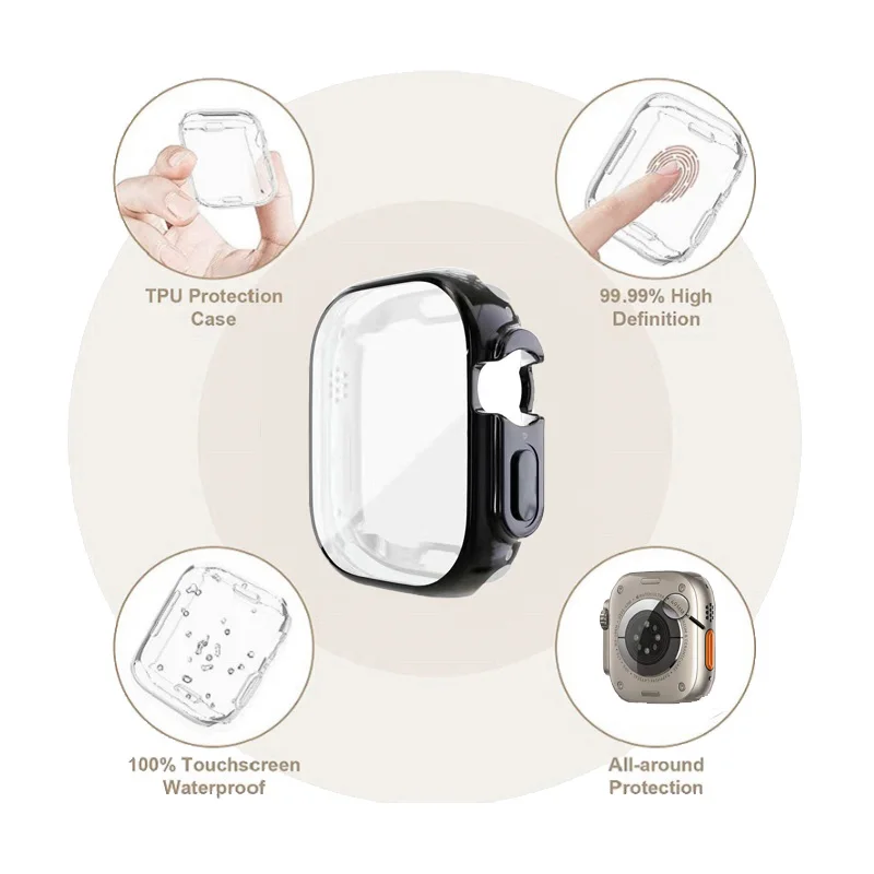  ġ  Ŀ, Ʈ 49mm, TPU ̽, ȭ ȣ,   ð ̽, iWatch Ʈ, 49mm ð ̽