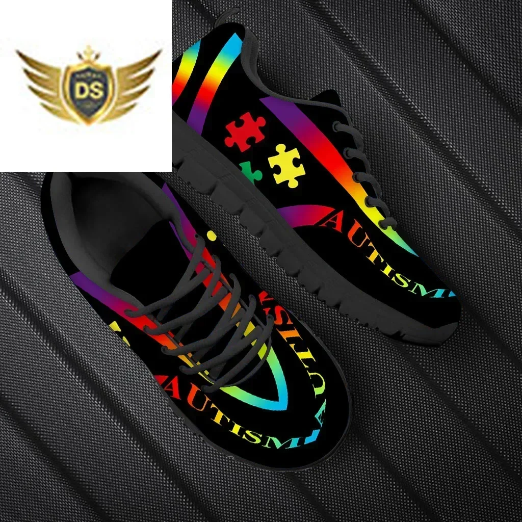 Woman Flats Shoes Autism Awareness Design For Girls Personalized Walking Shoes Female Wear-resistant Sport Sneakers