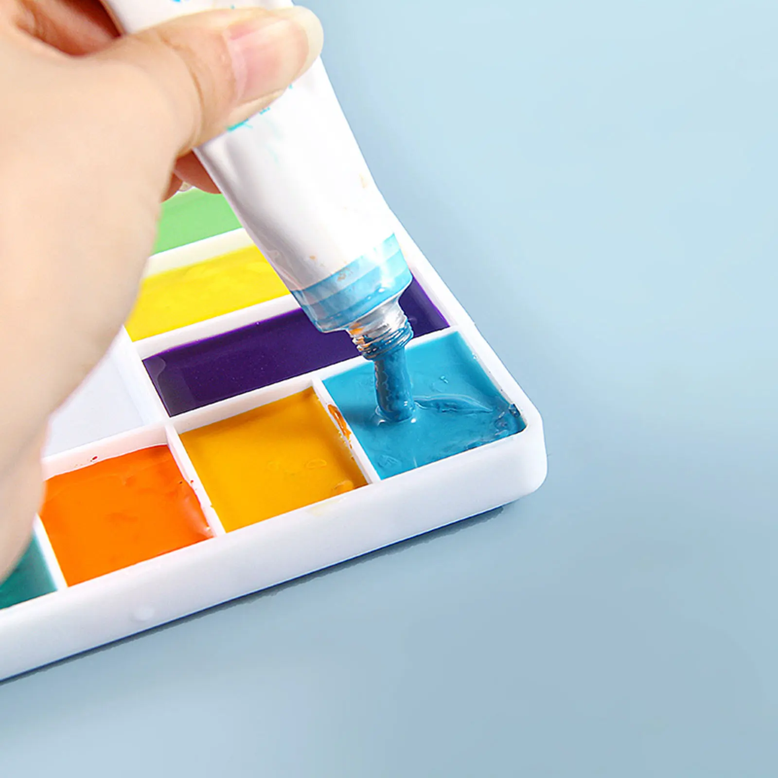Watercolor Palette Large Capacity 24 Wells with Cover Gouache Mixing Tray Acrylic Paint Palette Board Painting Professional Tool paint tray color palette watercolor palette