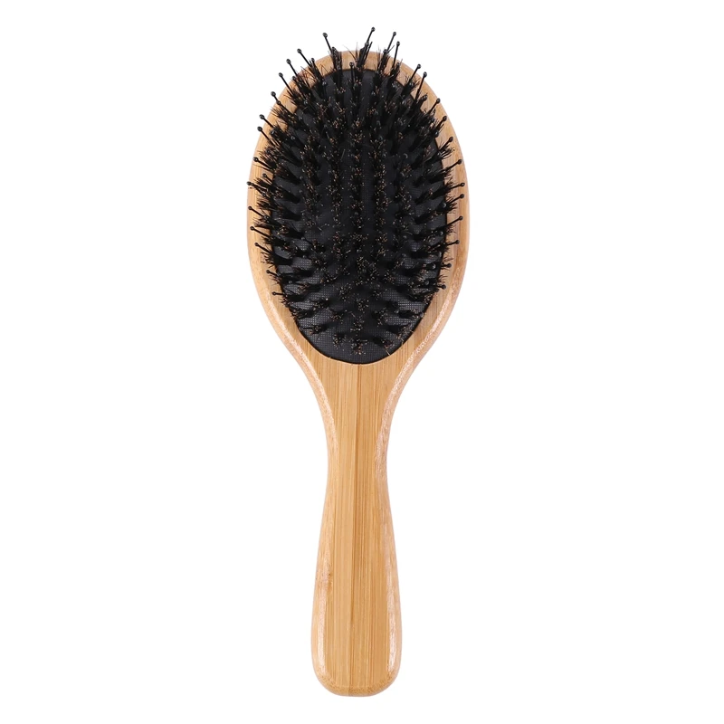 

Hair Brush Boar Bristle Hair Brush With Nylon Pins Bamboo Paddle Detangler Brush Detangling Adding Shine Brushes Daily Use For C