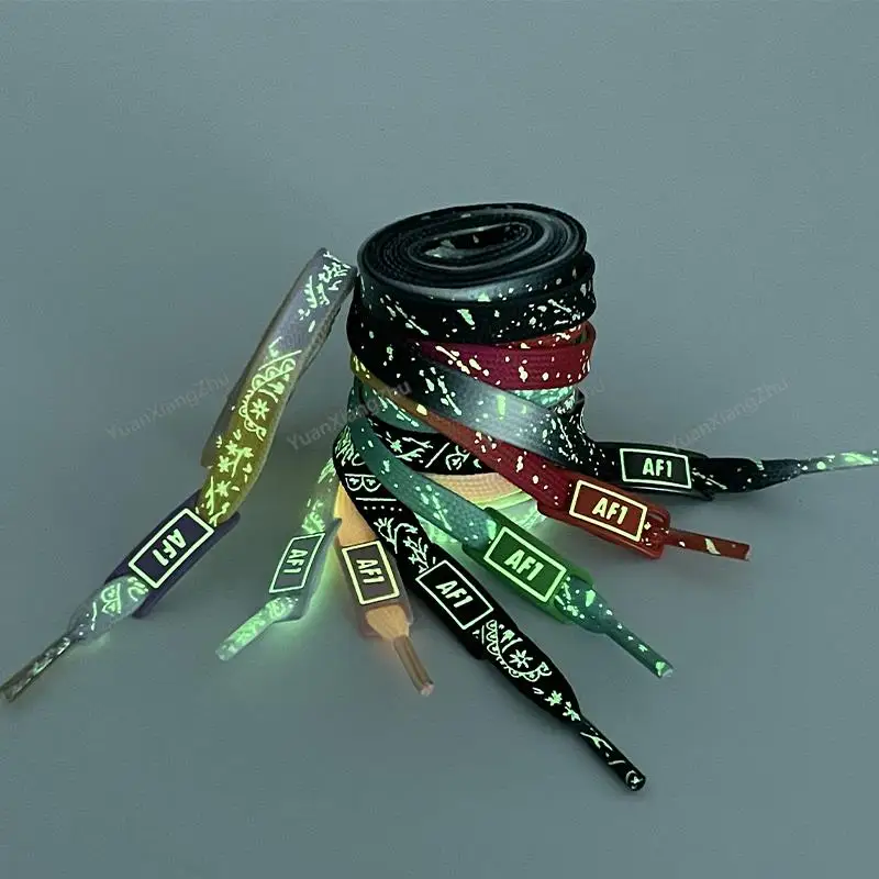 4Pcs Luminous AF1 Shoelaces Creative Combination Night Glow Laces and Shoe Decoration Flat Sneaker Shoelace Shoes Accessories shoe laces shoelaces without ties shoe accessories