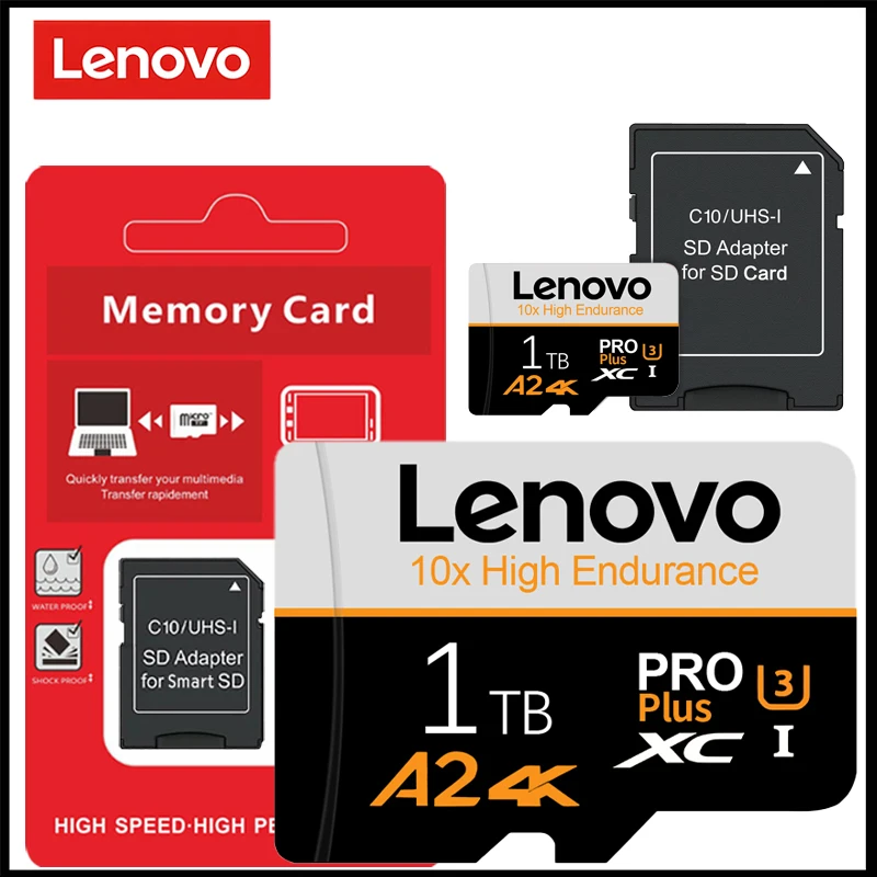 레노버 마이크로 SD 카드 UHS-I 고속 전송 메모리 카드 128GB 256GB 512GB U3 V30 TF 플래시 카드 (카메라, 감시 장치용)