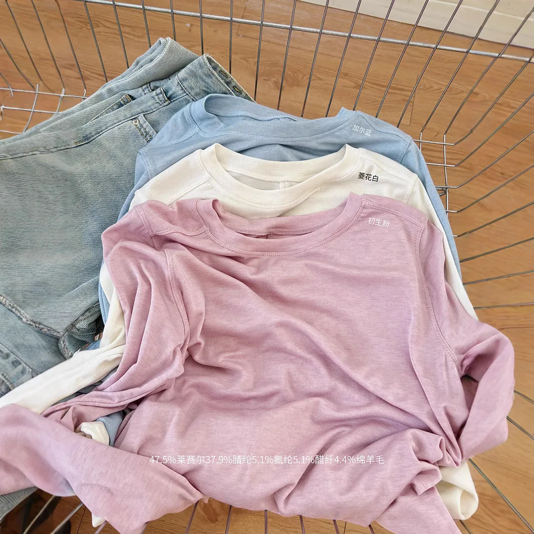 รูปสินค้า เสื้อสเวตเตอร์ผ้าไหมผสมขนสัตว์ แขนยาว สำหรับผู้หญิง