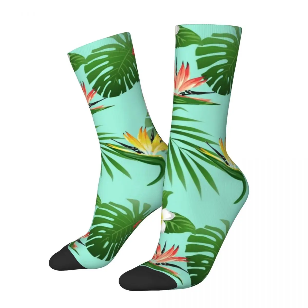 

Gorgeous Tropical Floral Socks Hawaii Flower Retro Stockings Spring Non-Slip Women Men Socks Warm Soft Outdoor Sports Socks