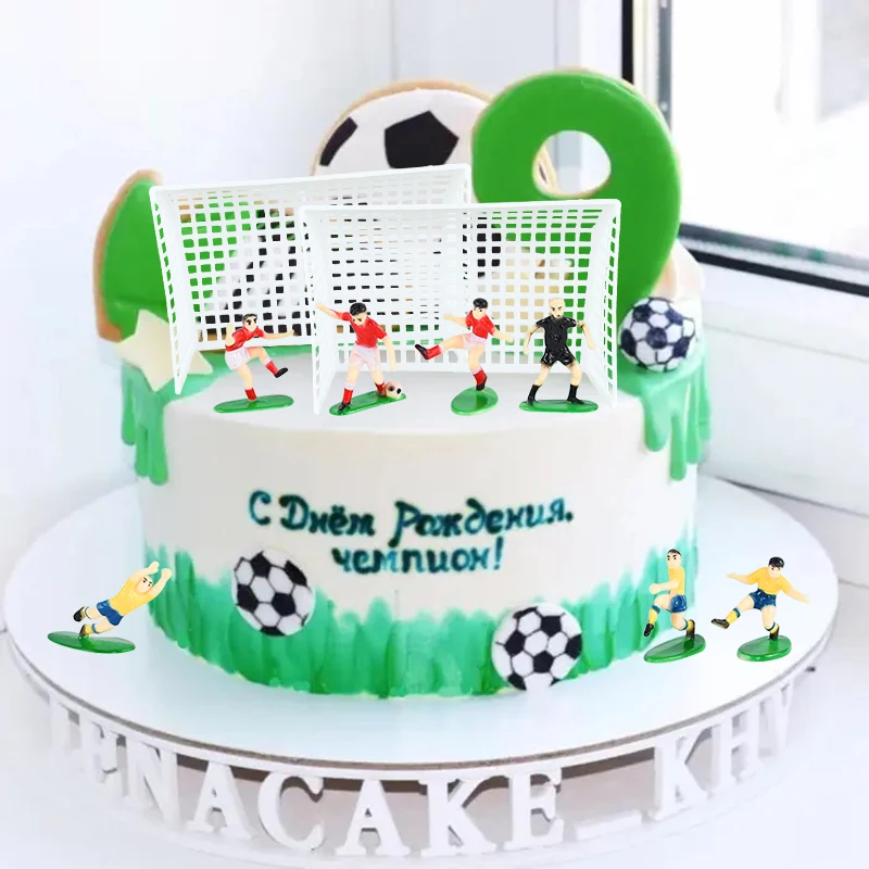 Futebol e Futebol Bolo Topper, Bolo de Aniversário Decoração Modelo,  Jogador, Venda quente, 8 pcs/set - AliExpress