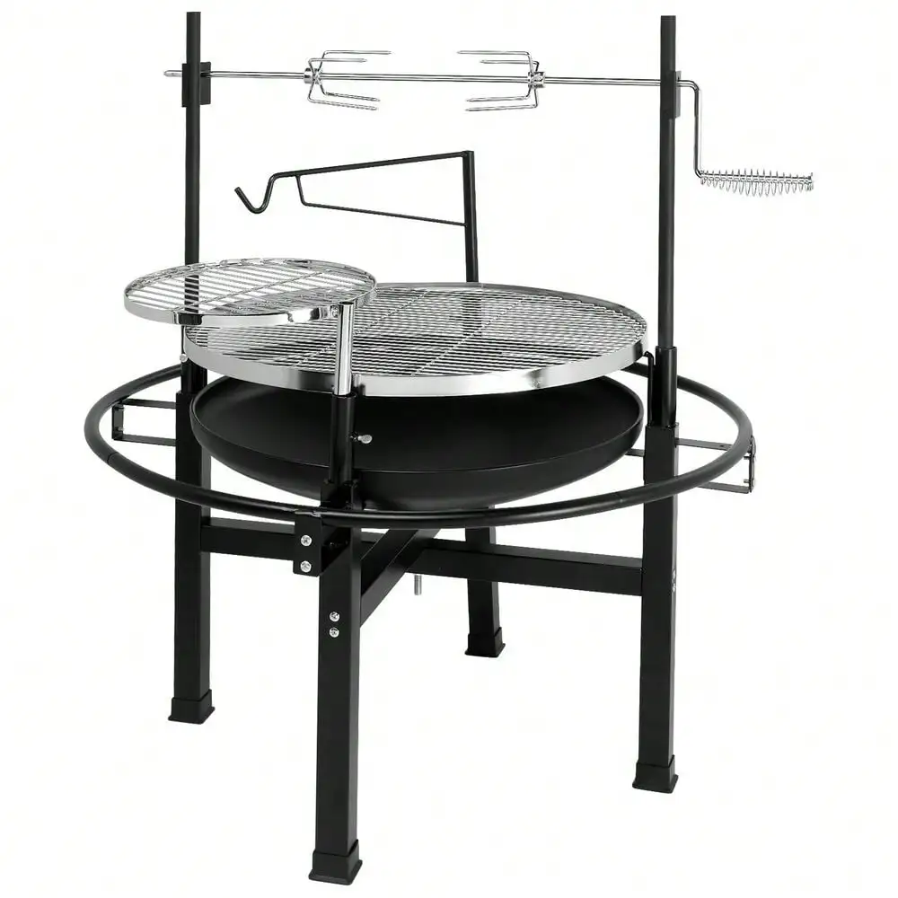 Heavy Duty Cast Iron Tabletop Charcoal BBQ Grill – Portable Camping Stove 5