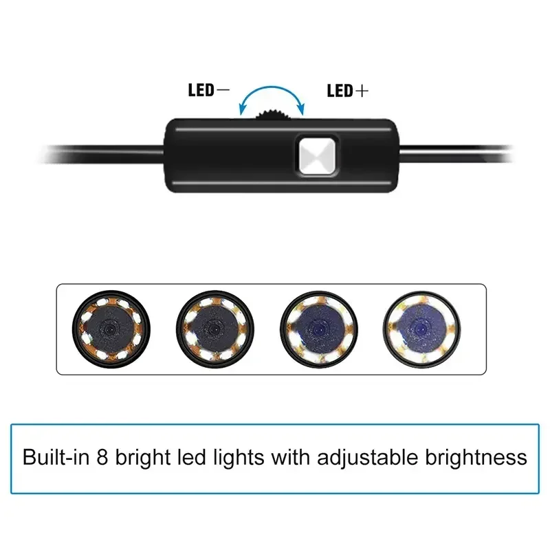 Endoscope Camera For iPhone and Type-c Android Cars Endoscopic Waterproof 8 LEDs Borescope Automobile engine Inspection 3