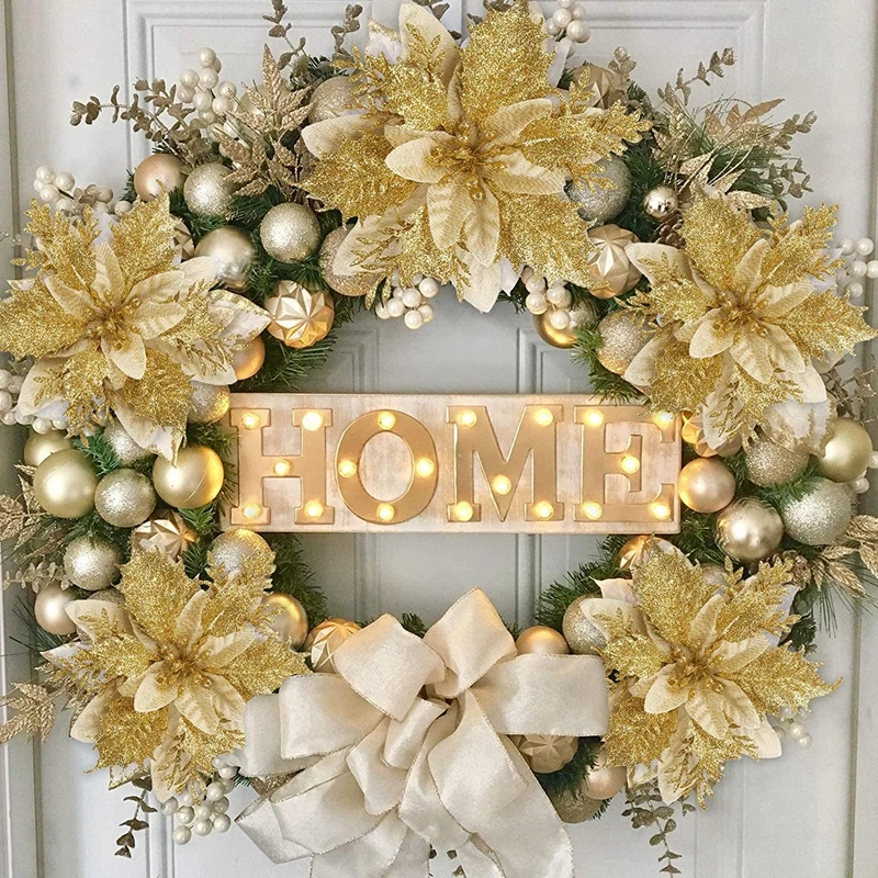 Mini Metal Clips For Christmas Flowers Christmas Tree Flower Ornament Fixed Clip Xmas Noel Wreath/Garland Decorations 20/50Pcs