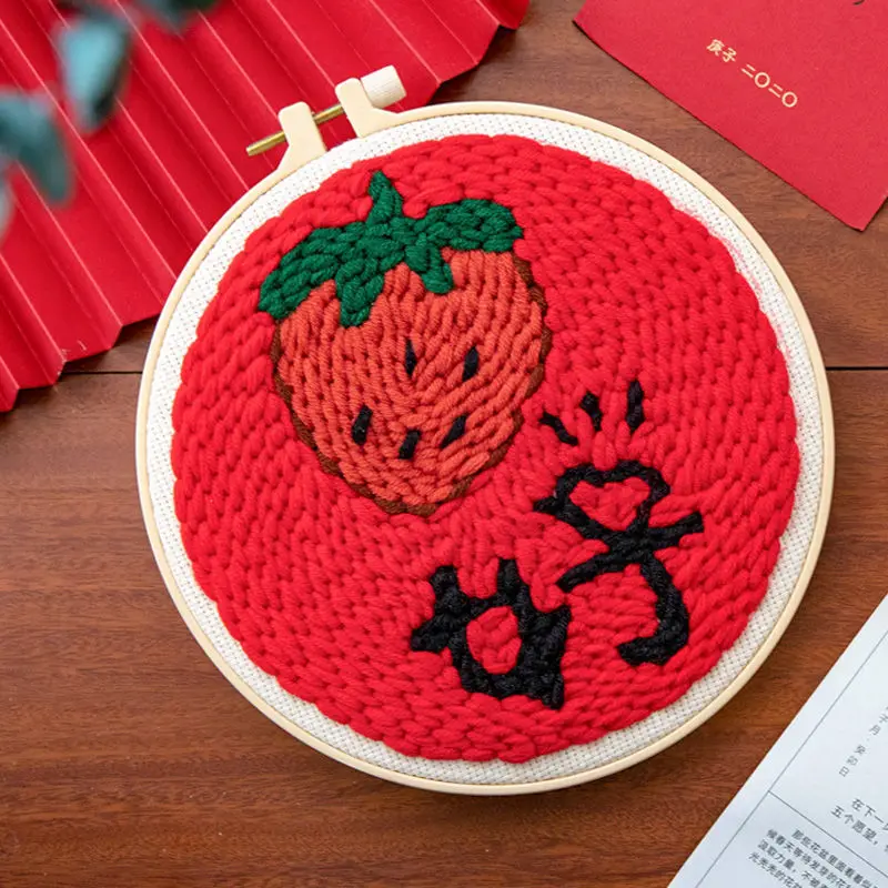 DIY Kit, Strawberry Cross Stitch Kit for Beginners