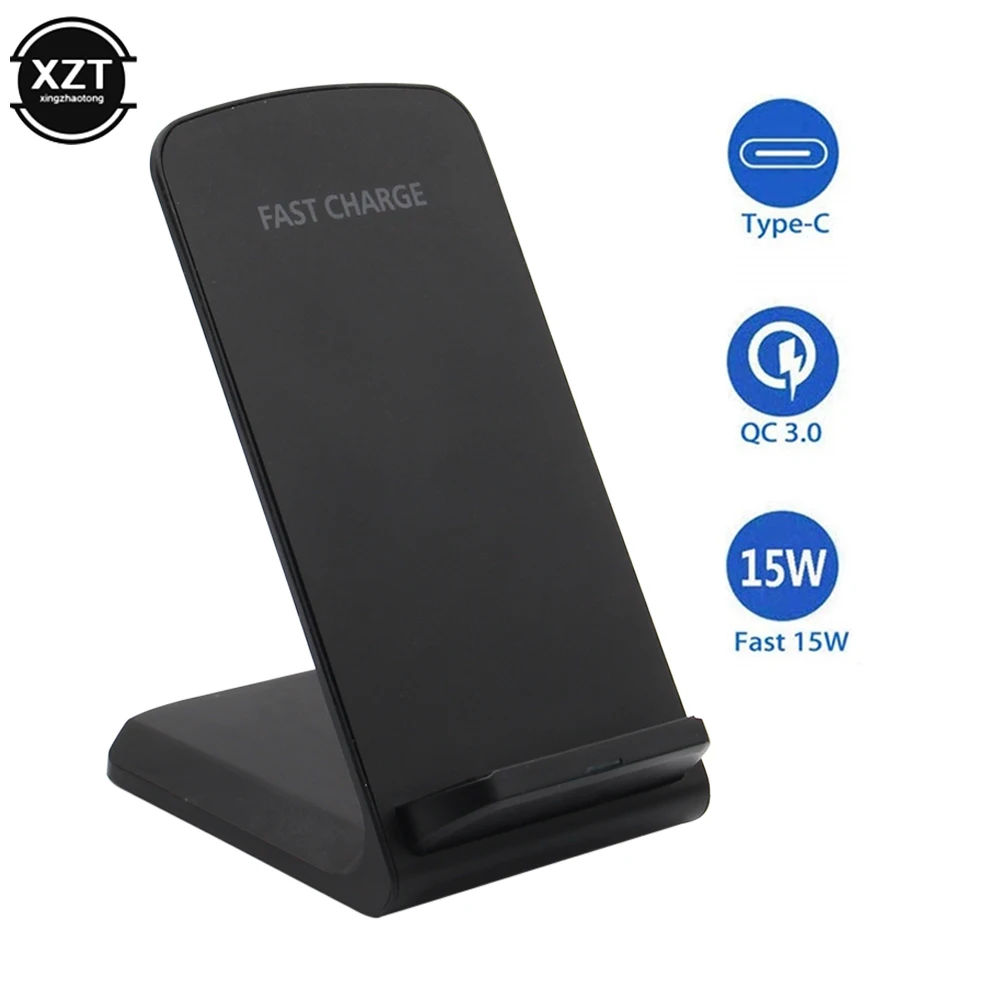 

Mobile Phone Charger Desktop Vertical Fast Wireless Charger Stand 15W 10W for iPhone 12 Pro SE2 XS 8 X Samsung S9 S10 S20