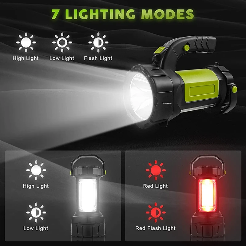 LED Rechargeable Flashlights Torch Searchlight 800lm Lantern Outdoor Home Strobe 