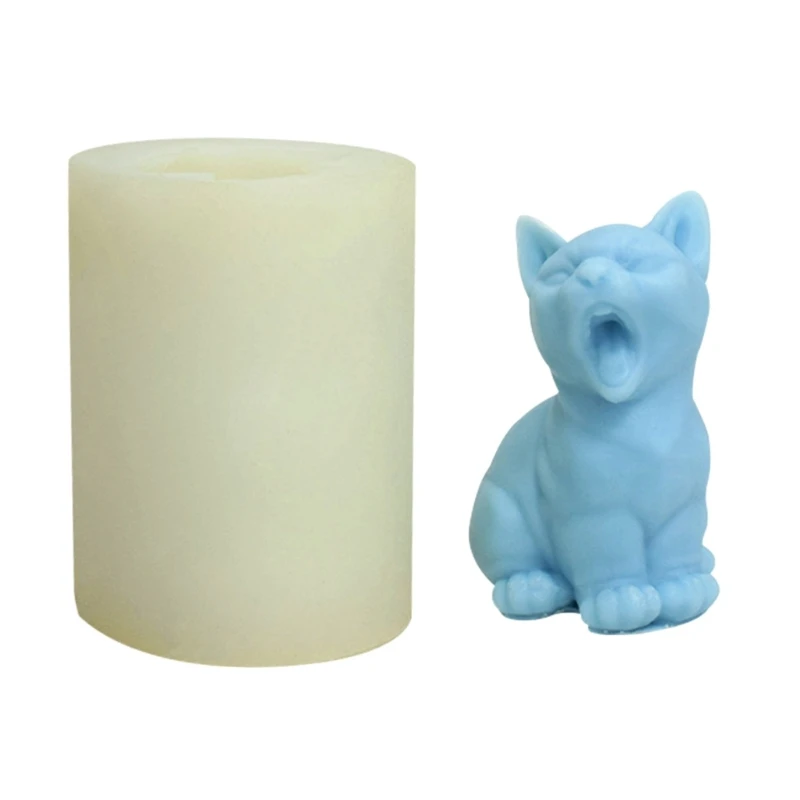 

Exquisite Aromatherapys Candle Mold Yawning Cat Silicone Mold Animal Gypsum Ornaments Mold Candle Maing Mold Craft Drop Shipping