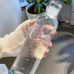 Large Capacity Leakproof Water Bottle with Time Marker - 750ml - 700ml (Transparent color)
