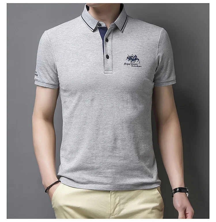 Men's high quality summer new lapel men's short sleeve polo shirt fringe solid color business casual men's polo shirt M-4XL 107 21 S07dbc4fba0d9422a956b2d2e80d7bf4az