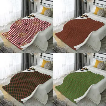 Gingerbread Check Flannel Blanket 1