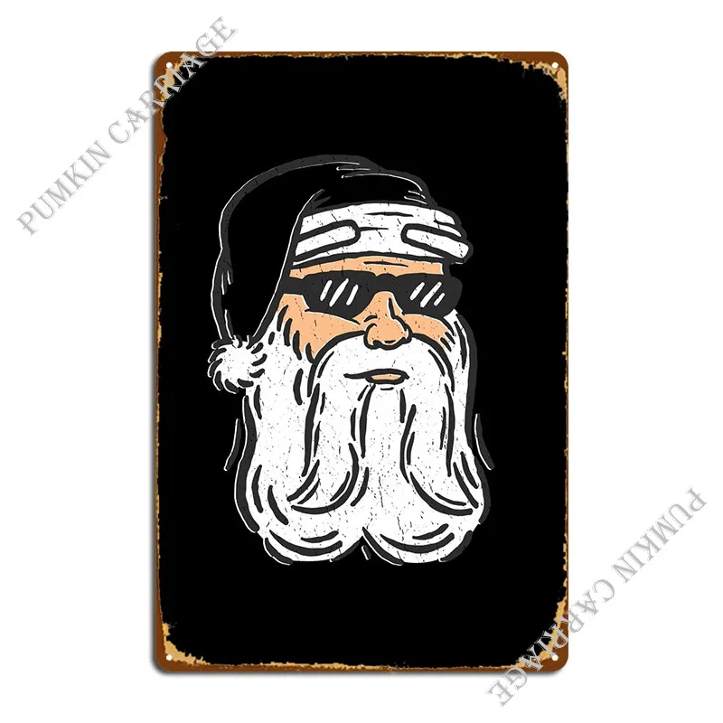 

Black Santa Metal Sign Design Painting Living Room Mural Tin Sign Poster