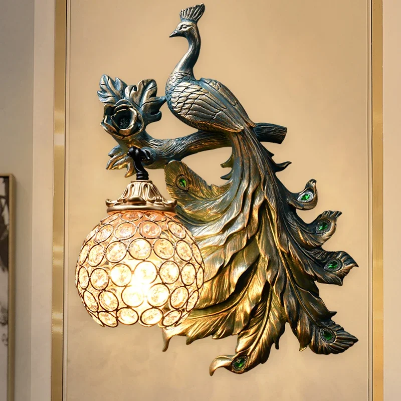 

Creative Peacock Wall Light Bird Lamp Wall Sconce Nordic Art Home Decoration LED Lighting Fixture Living Room Bedroom Luminaria