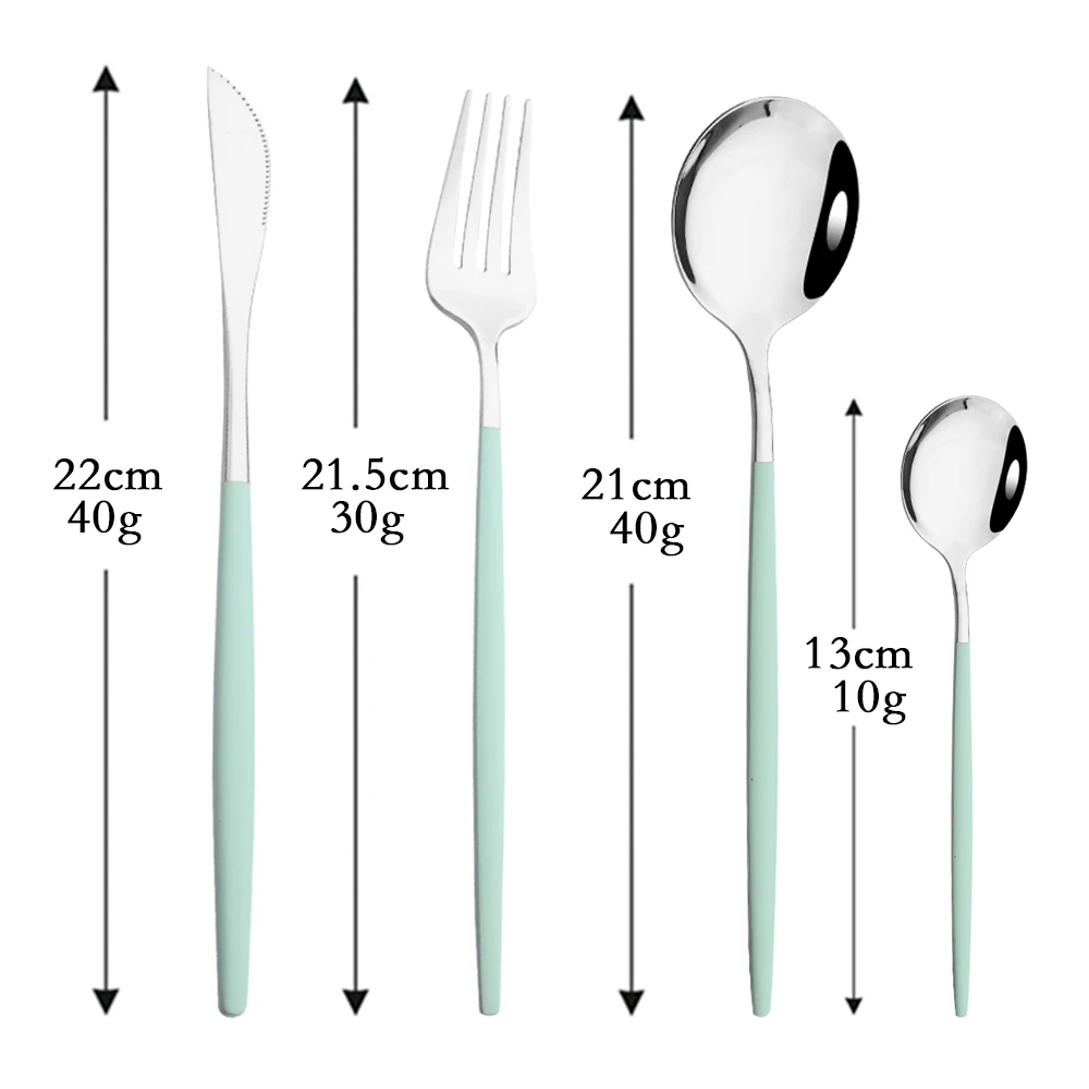 4Pcs Mint Silver