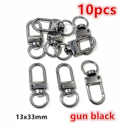 10pcs Assorted Snap Lobster Clasp Hooks in Gold & Silver (Gun black)