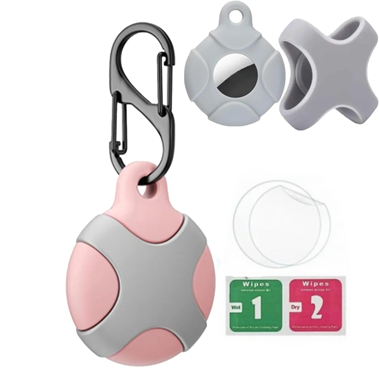 Waterproof Airtag Holder Keychain for Pet Collars and Key Rings