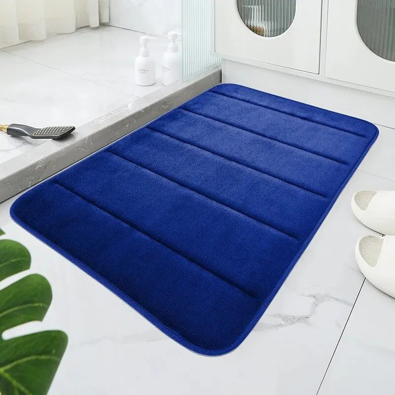 Plush Coral Velvet Anti-Skid Bathroom Mat - Quick Absorption, Machine Washable, Soft & Comfortable