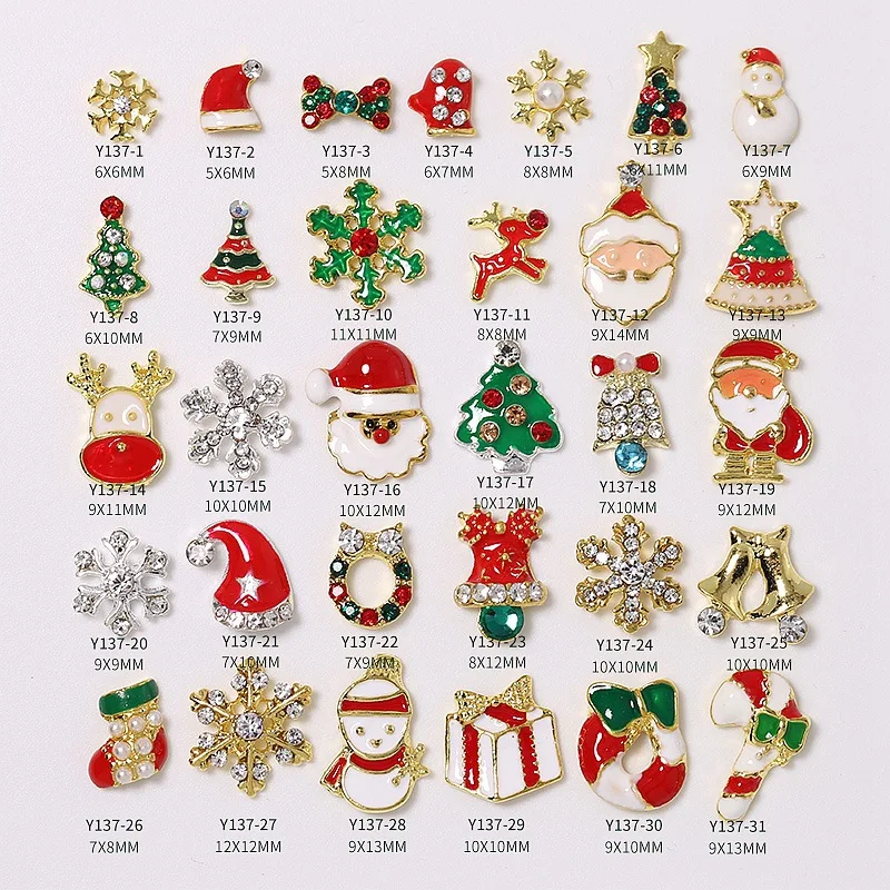

5pcs 2022 New Christmas Tree Nail Art Charm 3D Alloy Bells Nail Design Cute Snowflake Nail Art Decoration Manicure Jewelry