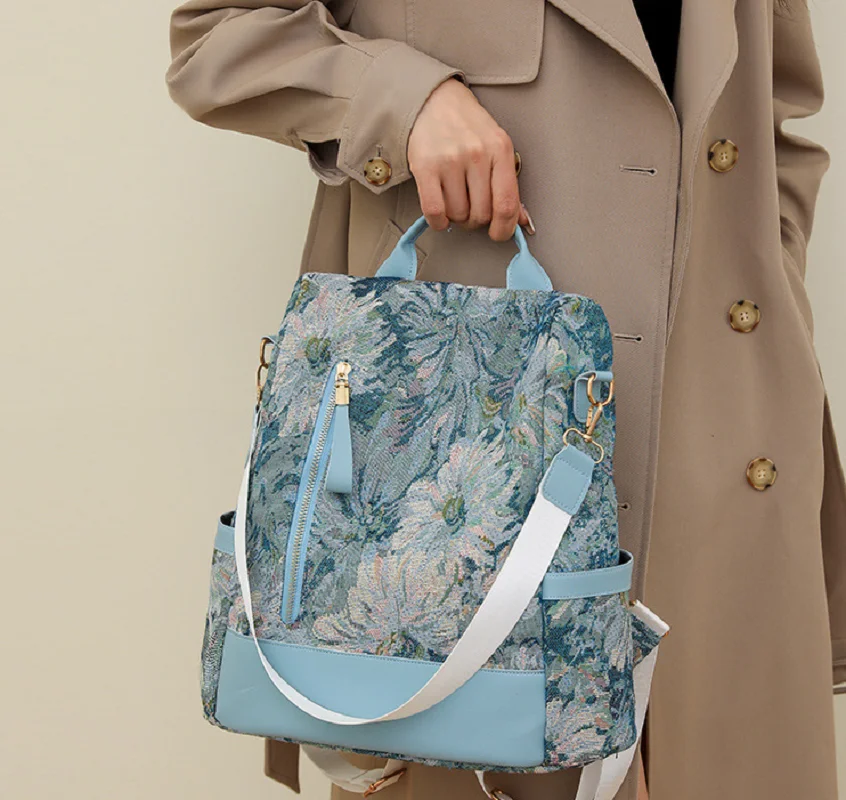 Hot Sale Women Fashion Luxury Oxford Printing Anti Theft Travel Backpacks Large Capacity Ladies Casual Shoulder Bags School Bag 2