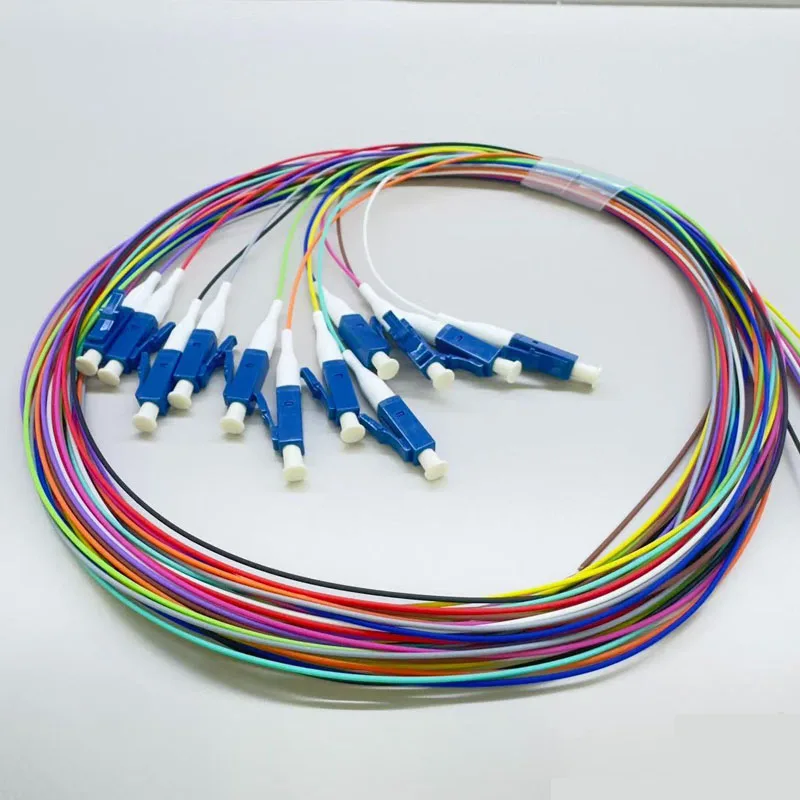 12Core SCAPC Fiber Optic Pigtail Simplex 0.9mm 9/125 Single Mode SM SX LC UPC LZSH Optical Fiber Pigtail 1.5M Cable 10Sets fiber optic cable fiber optical pigtail