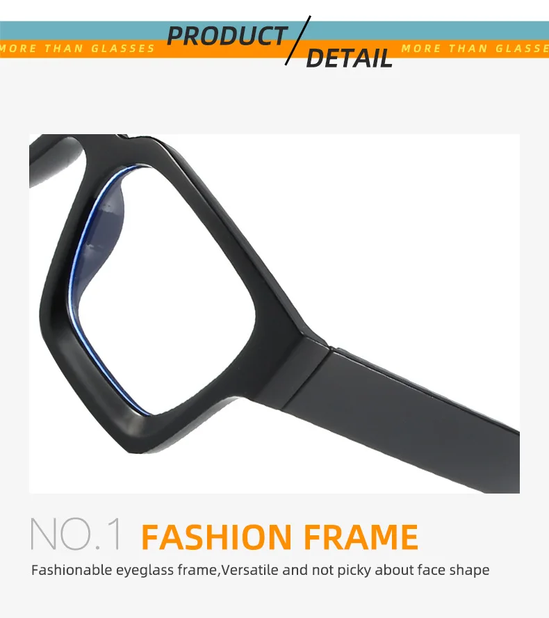 Coole quadratische Box mit dickem Rand, Augenrahmen, modische Ins-Brille, Retro-Trend, Anti-Blaulicht-Flachspiegel 5532 – Detail 12