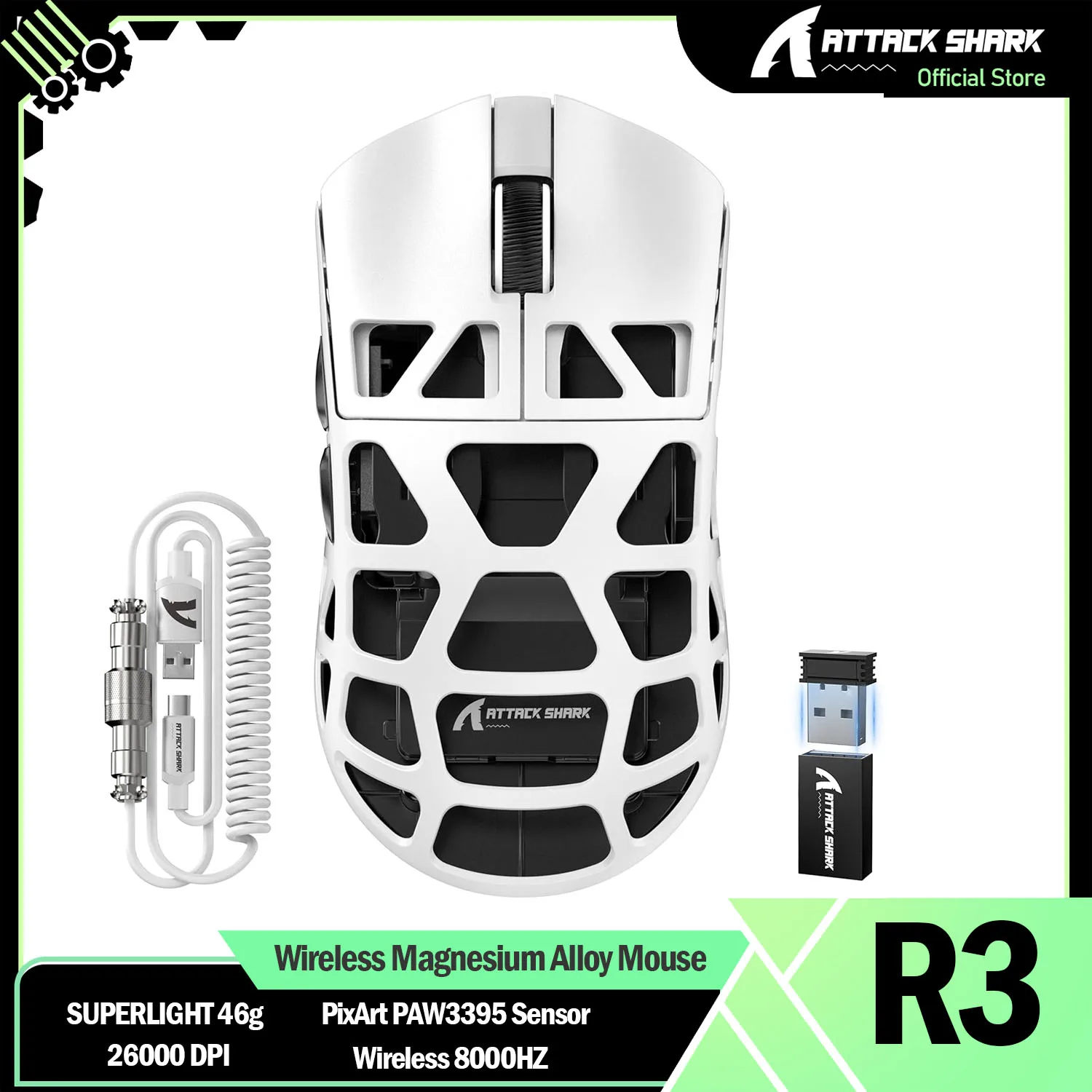ATTACK SHARK R3PRO PAW3395 ホワイト ワイヤレスマウス 71oDkumR7sL._UF350,350_QL50_.jpg