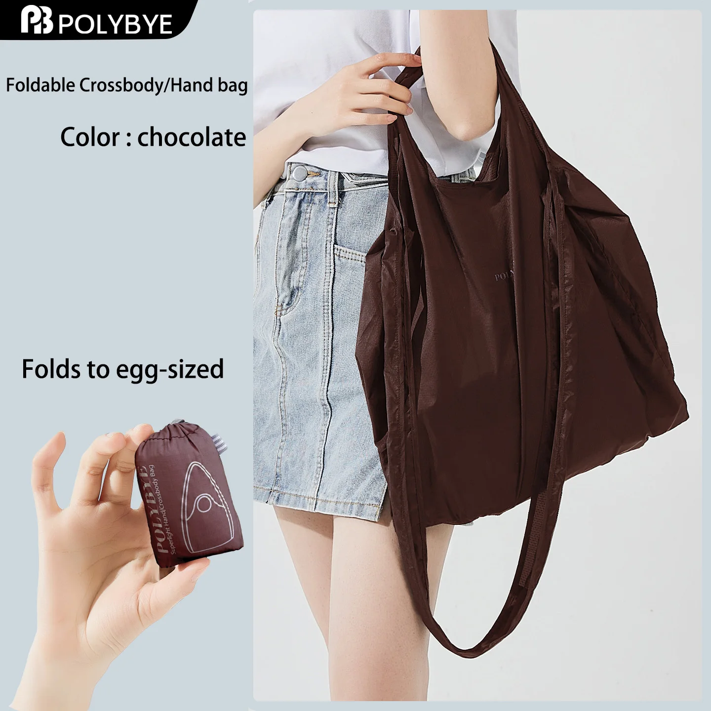 POLYBYE Eco-Friendly Foldable Nylon Tote Bag – Reusable, Portable, and Versatile