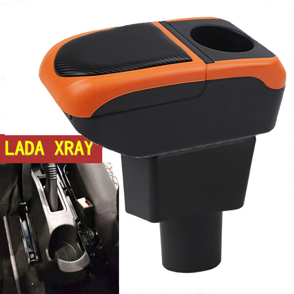 

For Car LADA XRAY Armrest Box Arm Elbow Rest Center Console Storage Case with Cup Holder USB Port