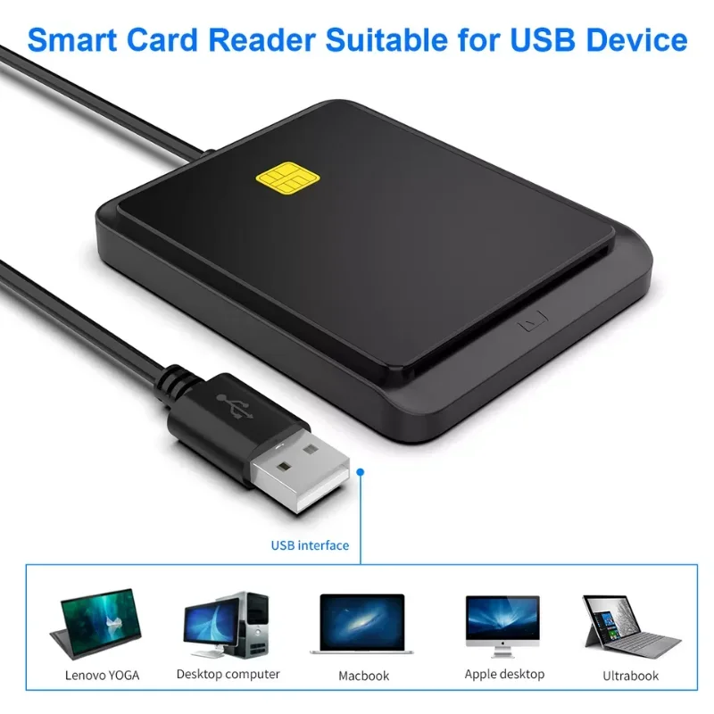 USB 2.0 스마트 카드 리더 메모리, ID 뱅크 SIM CAC ID 카드 복제기 커넥터 어댑터, Windows XP Windows 7 8/8.1/10, 인기 판매