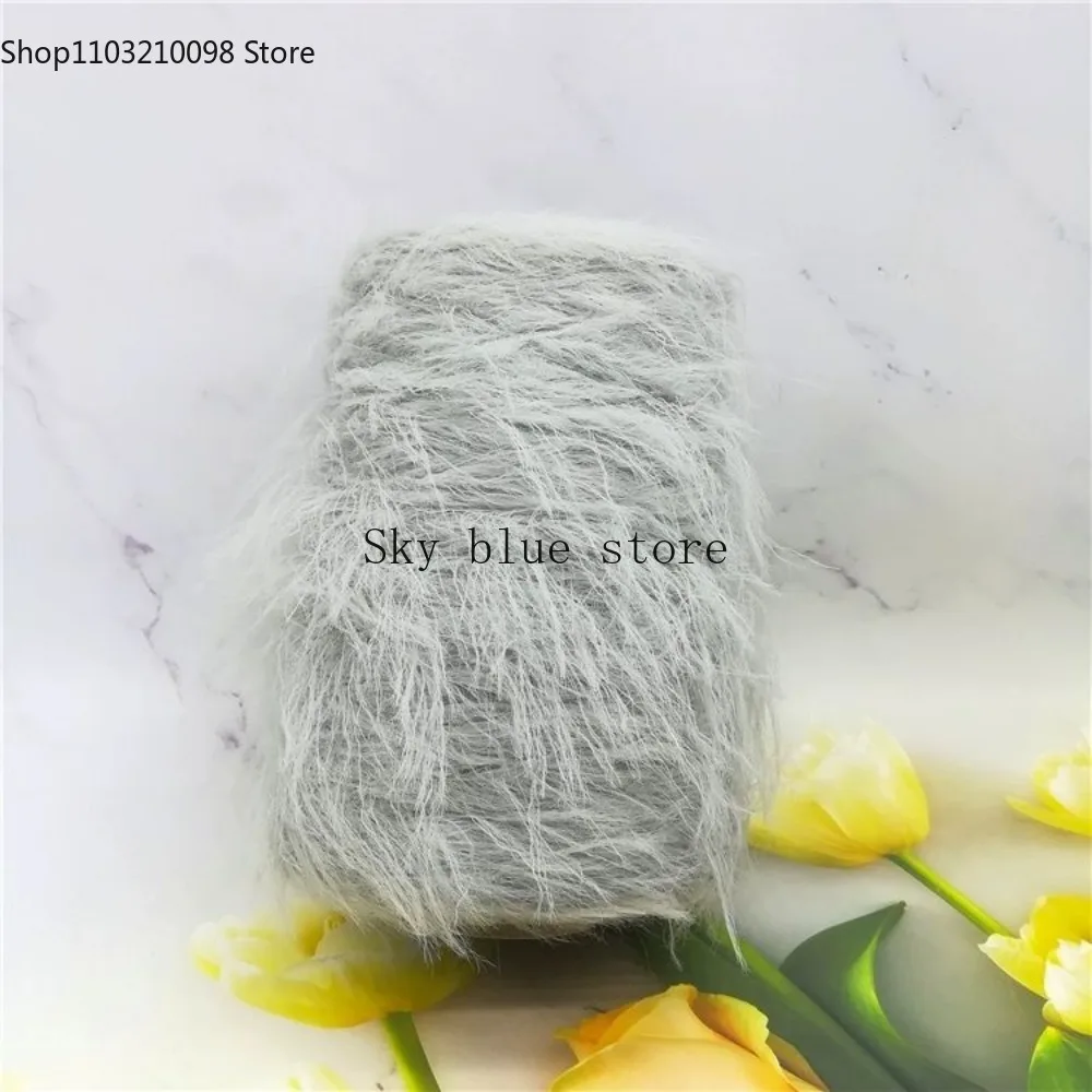 250g Soft Long Hair Imitation Mink Velvet Double-sided Mink Velvet Yarn 8cm Imitation Mink Fur Sweater Doll Crochet Knitted Yarn 6