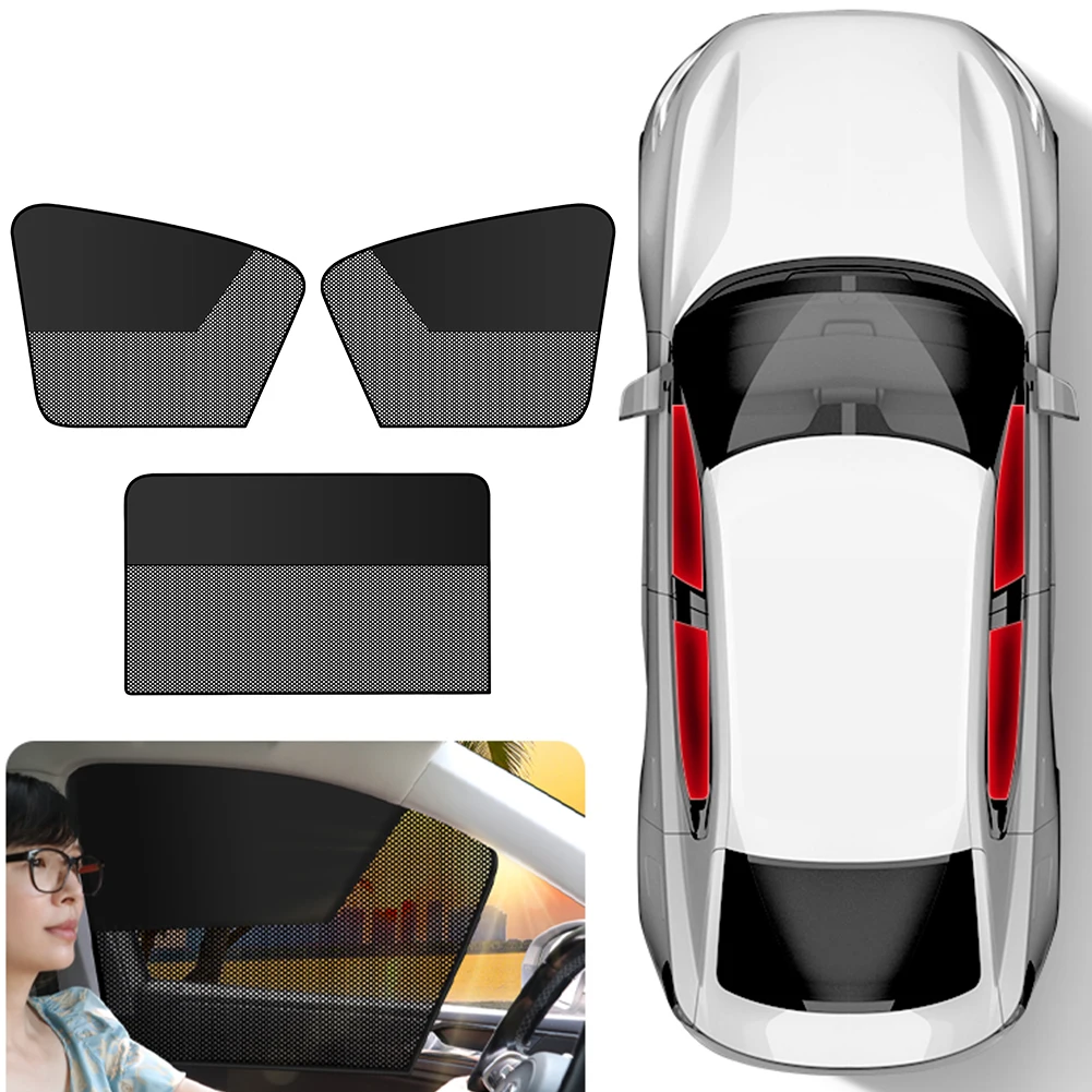 Magnetic Car Priavcy Curtains Universal Car Net Sun Visor Summer Protective Window Shade for Car Camping Napping Sleeping
