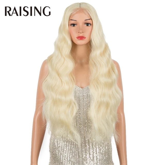 30 40 Inch Lace Front Wigs 13x6 Body Wave Black Lace Front Synthetic Wigs For Women Honey Blonde Colored Curly Wig Pre plucked 613