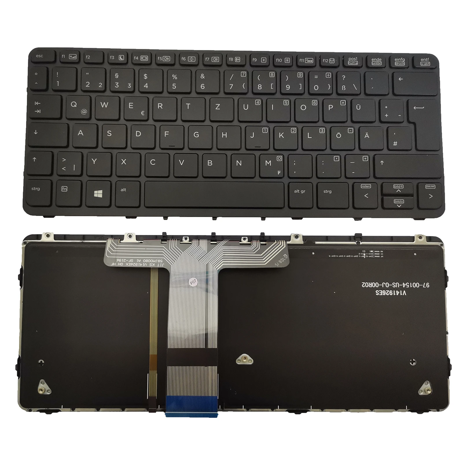 

Немецкая клавиатура с подсветкой GR для HP Pro X2 612 G1 Series без рамки