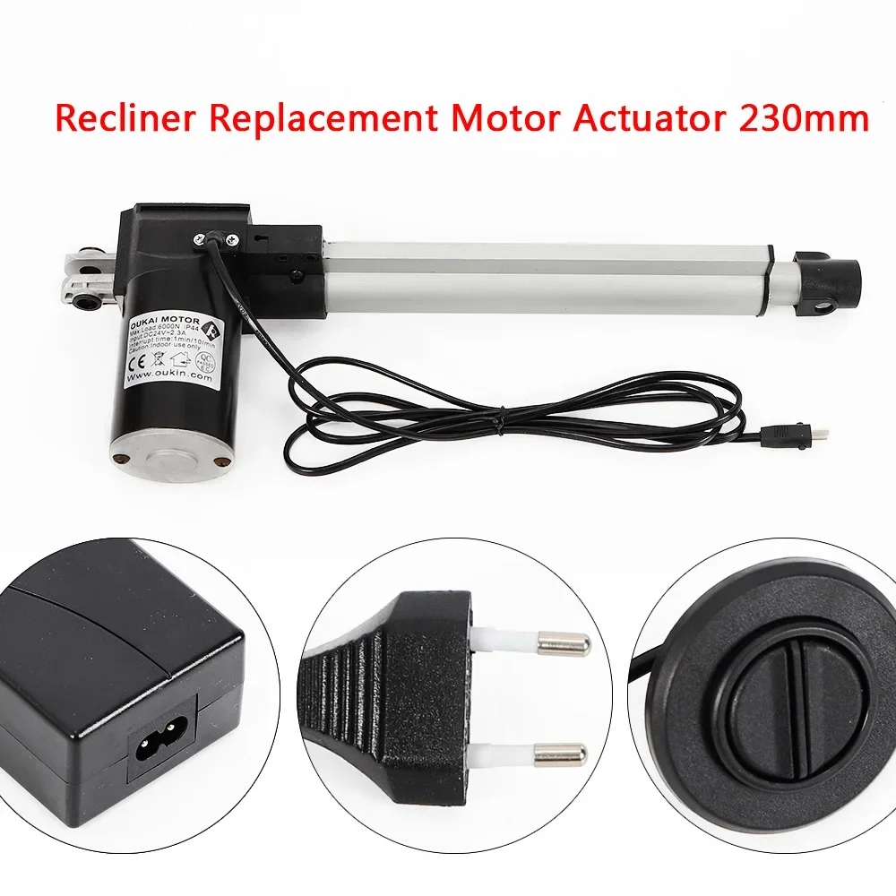 24V DC Linear Drive 600kg Max Lift 230mm Stroke Electric Motor for Electric Chairs