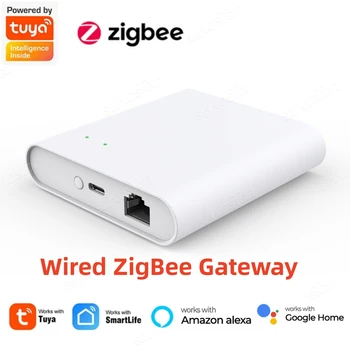 Tuya ZigBee 게이트웨이 허브 스마트 RJ45 유선 게이트웨이 브리지 음성 제어, 알렉사 구글 홈 어시스턴트 스마트 라이프 앱과 연동