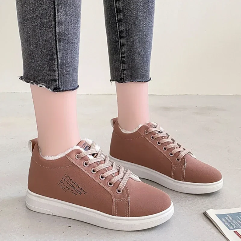 New Women's Shoes Winter Women Shoes Warm Fur Plush Lady Casual Shoes Lace Up Platform Shoes Fashion Sneakers Zapatos De Mujer