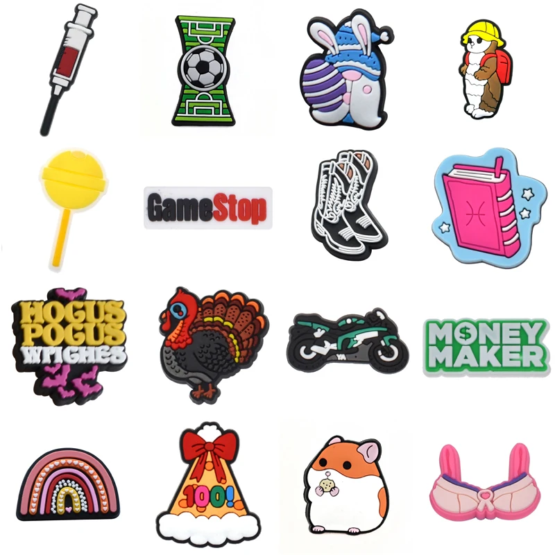 

1Pcs PVC Shoes Charms Accessories for Croc Sandals Wristband Garden Clog Buckle Decorations Boys Girls Party Gifts