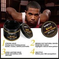 360 Style Wave Control Pomade Gel Strong Hold Sporting Waves Hair Cream for Men Styling Wax Wavy Clay Silky Durags Wave Cap Set 2