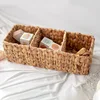 Handmade Woven Three Compartment Storage Basket Desktop Storage Basket Storage Basket Gourd Grass Rattan Woven Storage Basket 2