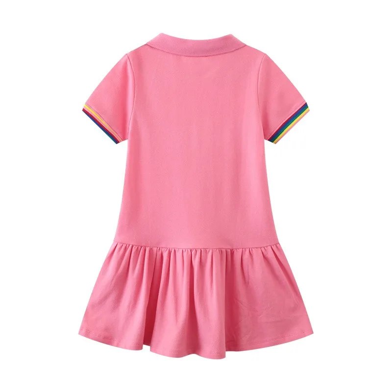 Girls Dresses Summer Pink Cute Elegant Princess Dress Toddlers' Short Sleeve Uniform Picque POLO Baby Birthday Party Clothes
