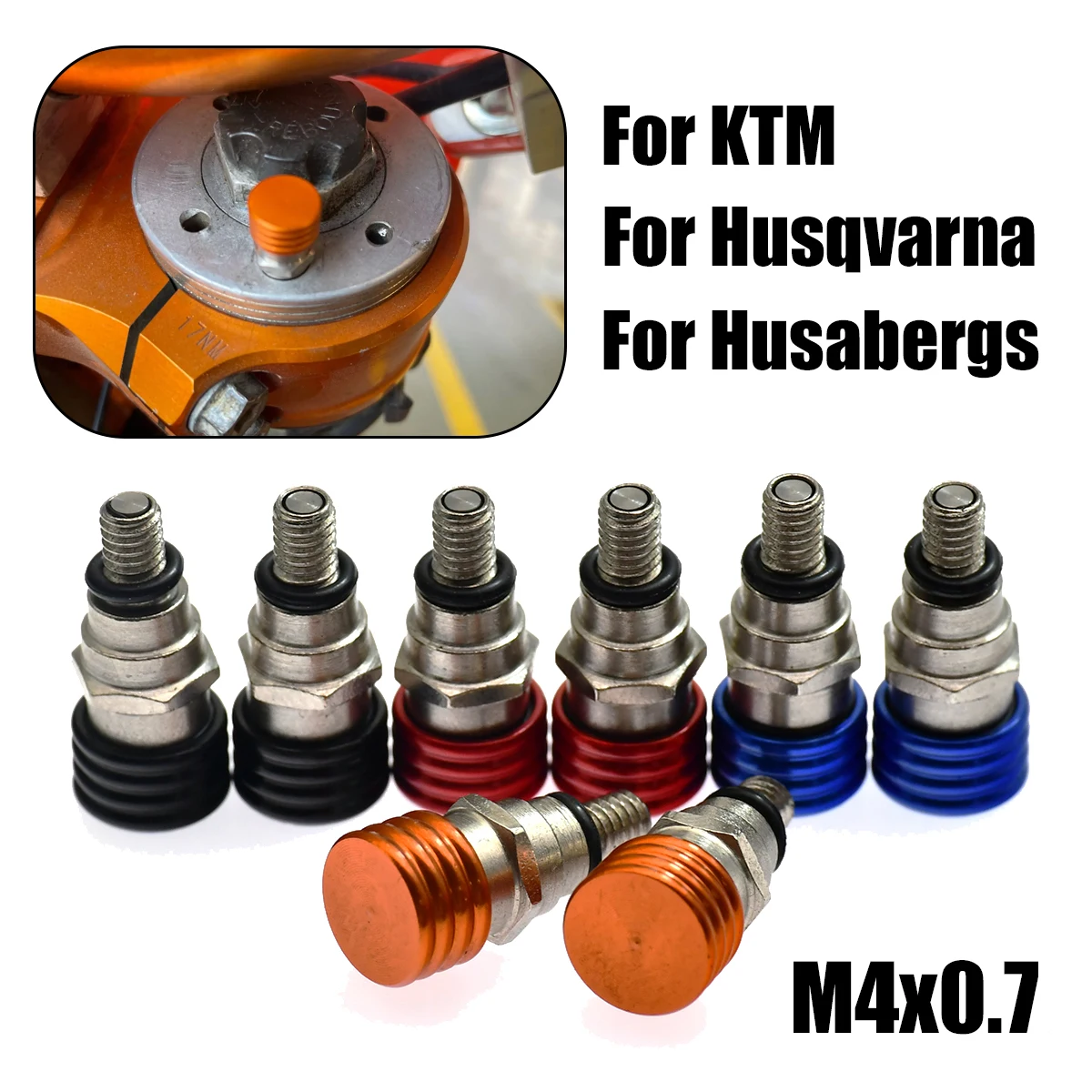 CNC Motorcycle Fork Air Bleeder Valves M4x0.7 For Husqvarna TC FC TE FE 85-501 2014- For KTM SX SXF XC XCF XCW XCFW EXC EXCF