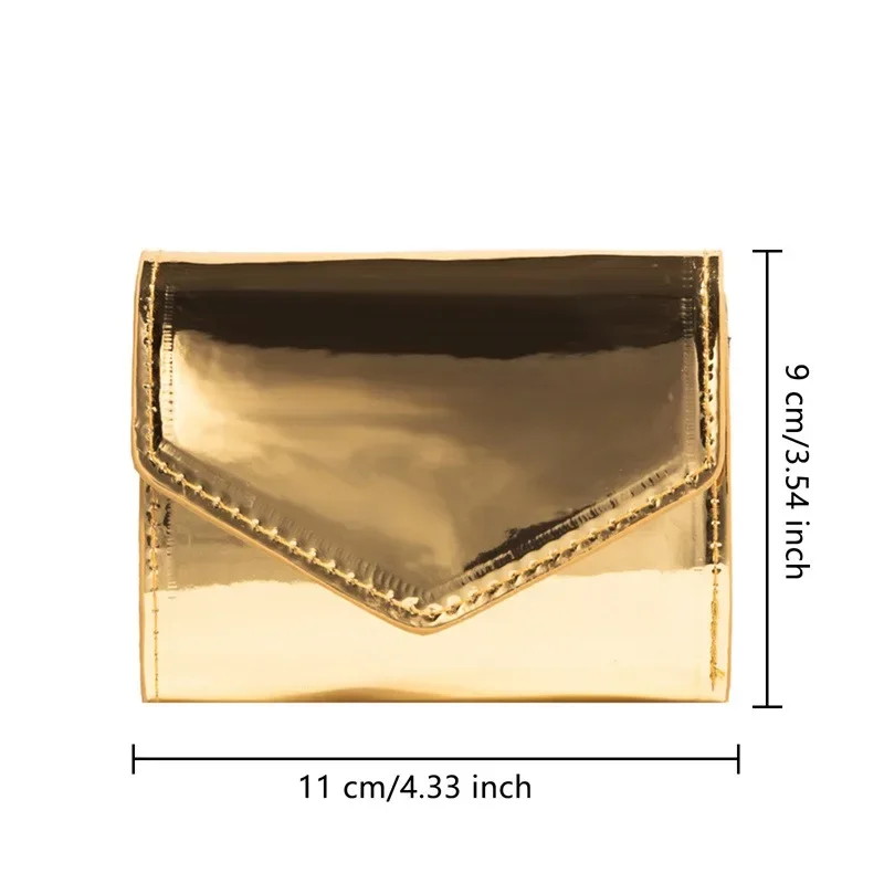 Holder Purse Women Simple Fashion Lady Card Bag Fashion Pu Bright Surface Leather Small  Pure Color Holder Holiday Advanced Gift