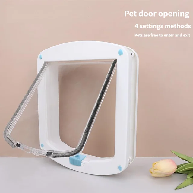 Automatic Opening Pet Cat flap Door Microchip Recognition Self-Closing QuietSeal 2-Way Entry for House Wall Glass Dog Doors 6