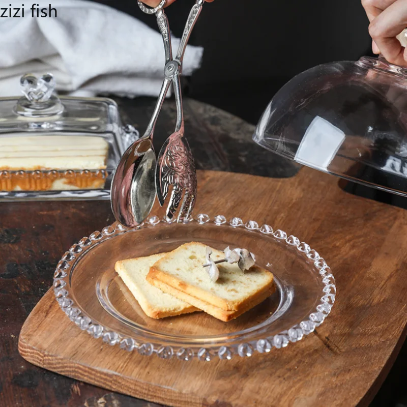 BESTONZON Cloche En Verre Avec Assiette,Mini Support à Gâteau Avec
