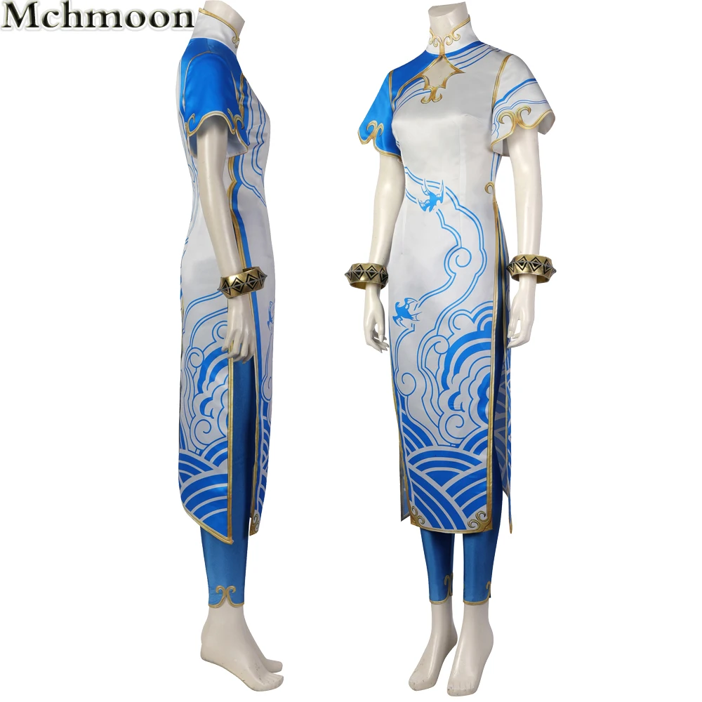 

Carnival Halloween Fighting game Chun Li Cosplay Costume Hot game Chuhn-lee Chinese Dress with Props