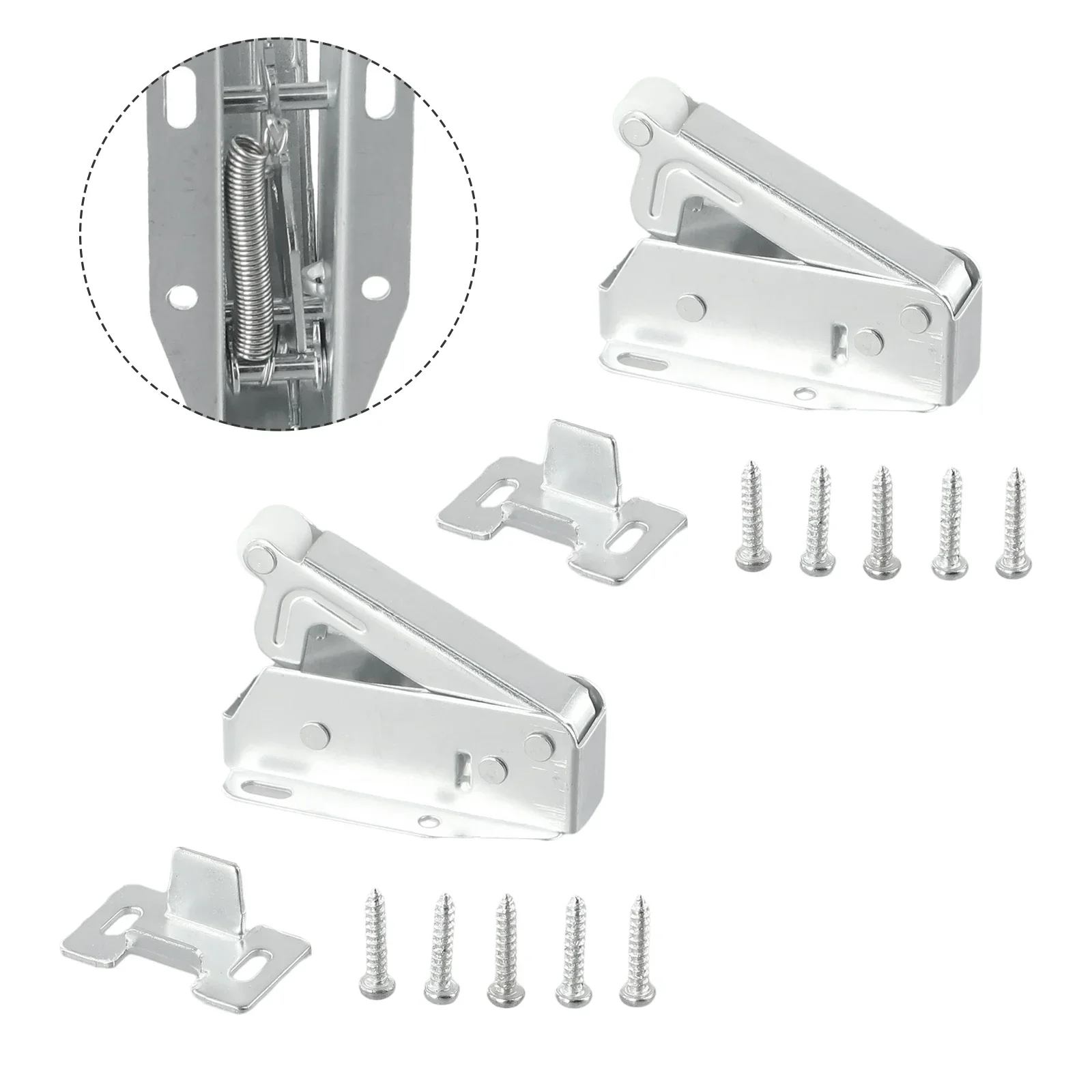 Loft Touch Catch Latch Cupboard Door Hatch Attic Push To Open AutoLatch Furniture Cupboard Cabinet Door Adjustable Close 2pc